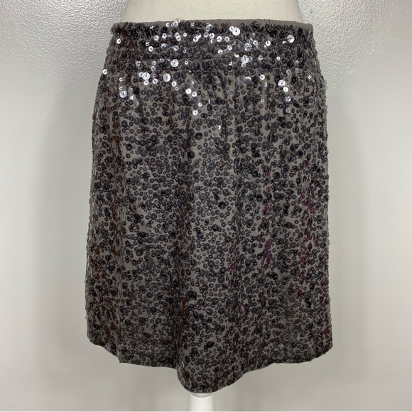 Garnet Hill sequined top and matching sequined skirt set in mocha - Picture 4 of 16